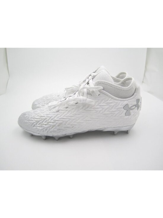 Under Armour Spotlight Clone 4.0 MC Football Cleats Men\'s 9.5 White Silver (F11) main image 5